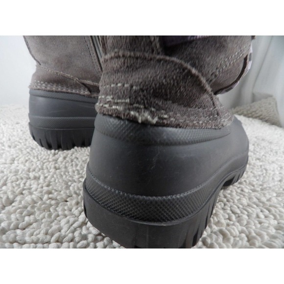 Lands' End Girls Purple Gray Zipper Round Toe Mid Calf Snow Boots Size US 11 - Picture 7 of 9